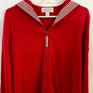 Red Sailor Zip Up Top